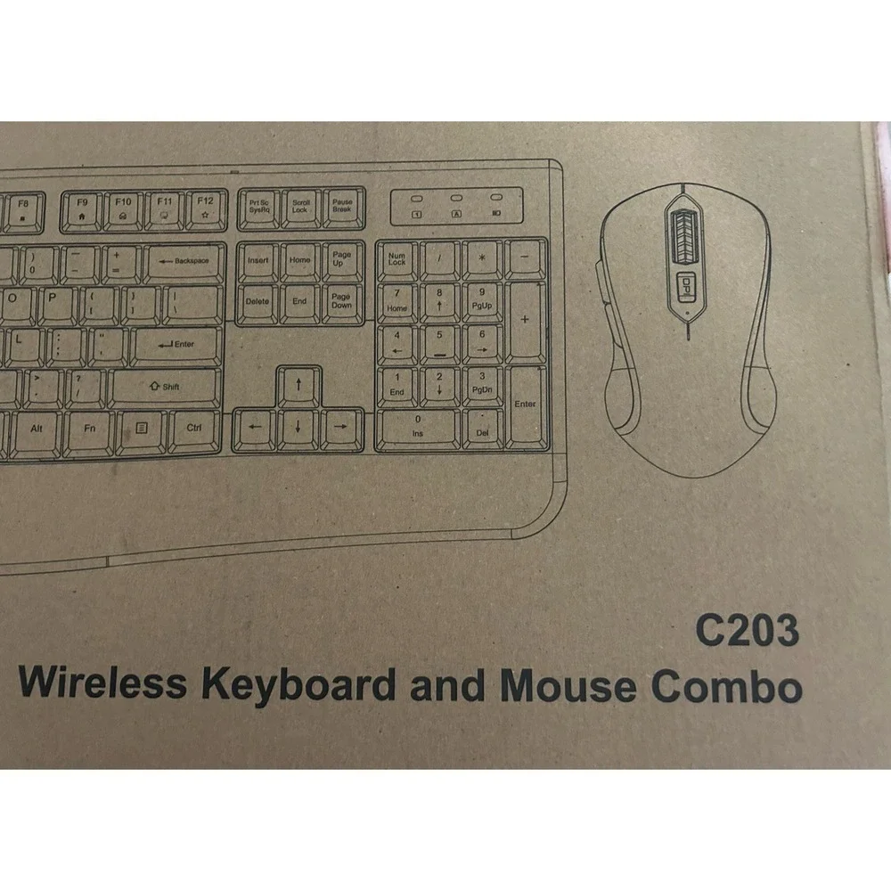 QUASIO Wireless Keyboard and Mouse Combo Full-Sized 2.4GH Comfortable for PC/Mac